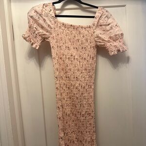 Style Struck - pink floral mini stretch dress